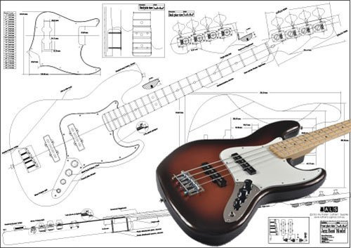 Plan De Fender Jazz Bass 4 String - Impresión A Escala Com.