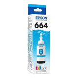 Botella De Tinta Epson T664220-al 664 Cian