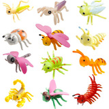 12 Pcs Insectos De Plástico Realistas Figuras Figuras De Ins
