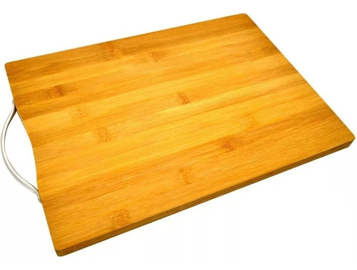 Tábua Corte Bambu Com Alça 34x24cm Churrasco Carne Vegetais