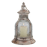 Stonebriar Farol Votivo De Metal Blanco Antiguo Con Asa