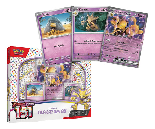 Cartas Pokémon Box Escarlate E Violeta 151 Alakazam Ex Copag