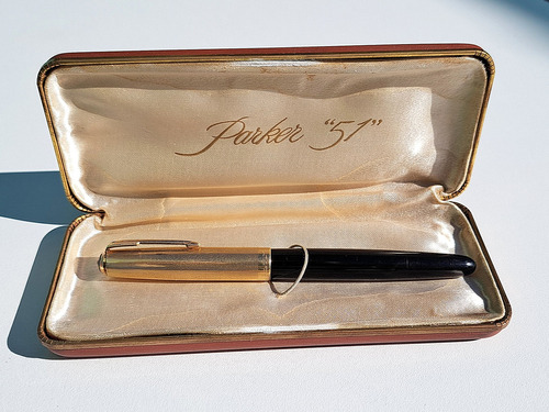 Pluma Estilográfica Parker 51 Vacumatic Diamond En Estuche