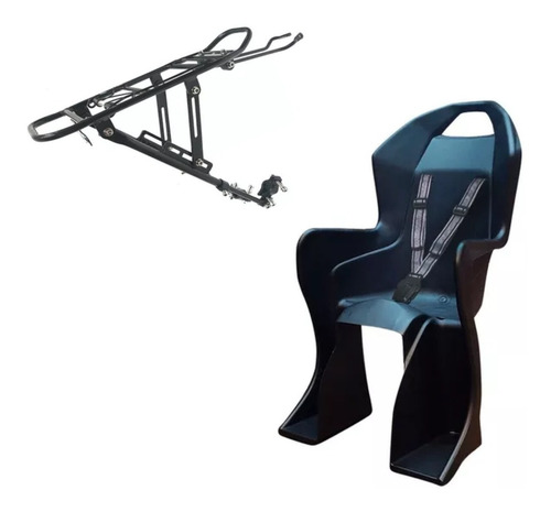 Combo Silla Trasera Smart Para Niños + Porta Paquetes Mtb 