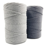 Pack 2 Cordón Algodón Peinado 3mm Para Macramé 340mts X 2