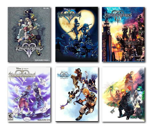 Cuadros Decorativos Kingdom Hearts Videojuego Saga 6 Piezas