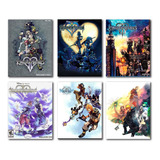 Cuadros Decorativos Kingdom Hearts Videojuego Saga 6 Piezas