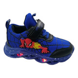 Zapatos Tenis Zapatilla Spiderman Hombre Araña Luces Niños 