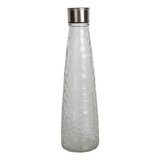 Botella Labrada De Vidrio Con Tapa 750 Ml Vino Agua Jugo