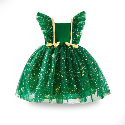 Vestido Con Lentejuelas Y Estrellas Para Niña 1.5-6 Años