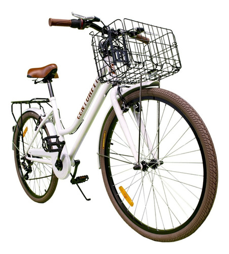 Bicicleta Montaña Suspension R26-21 Velocidades Centurfit Color Blanco/café Tamaño Del Cuadro L