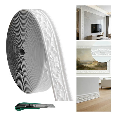 1000cm Molduras Pared Adherible 3d Marco Relieve Decorativas | MercadoLibre