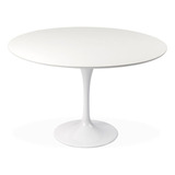 Mesa Cocina Comedor Tulip Redonda 120 Tapa Madera Base Metal