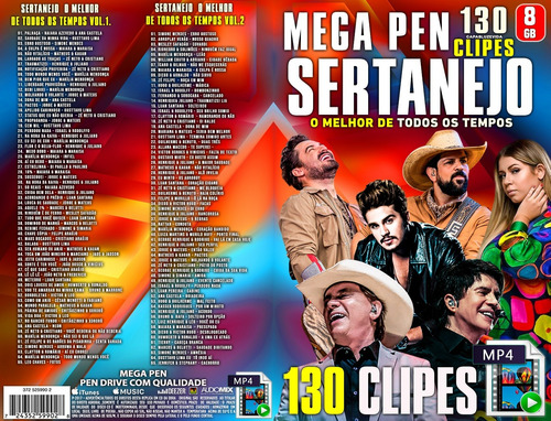 Mega Pen Drive Super Mini Sertanejo As + Top