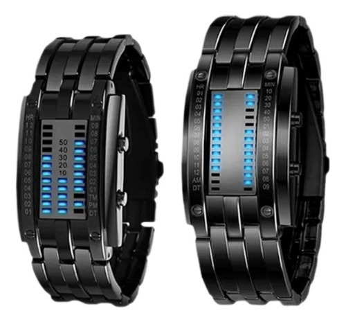 2 Unids Reloj Binario Estilo De Pareja Con Led Impermeable