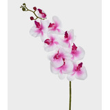 Haste Artificial Orquídea 3d Em Pvc Branco Púrpura 65cm