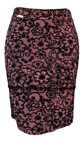 Saia Feminina Midi Reta Plus Size  Jacquard Evangelica