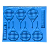 Molde Set 6 Paletas De Padel Para Llaveros De Resina Epóxica