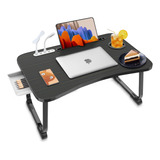 Fayquaze Mesa De Cama Plegable Portatil Para Laptop Con Puer