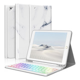 Funda C/teclado Fuwang Para iPad 2021 9g/8g/7g 102in Blanco