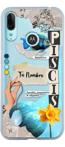 Funda Para Motorola Mujer Signo Zodiaco Piscis Con Tu Nombre