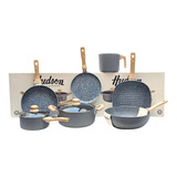 Set De Cocina Hudson Cerámico Granito 7 Piezas Antiadherente