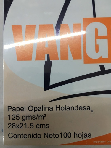 Opalina Papel 125 Grs Carta Paq 100 Hjs Marca Vangogh