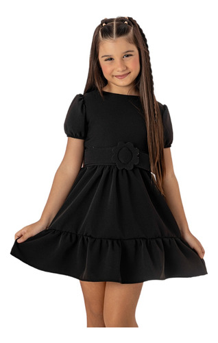 Vestido Infantil Cinto Menina Juvenil Blogueirinha Rodado