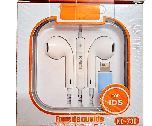 Kit 10 Fone De Ouvido  Compatível Com iPhone Kaidi Kd-730