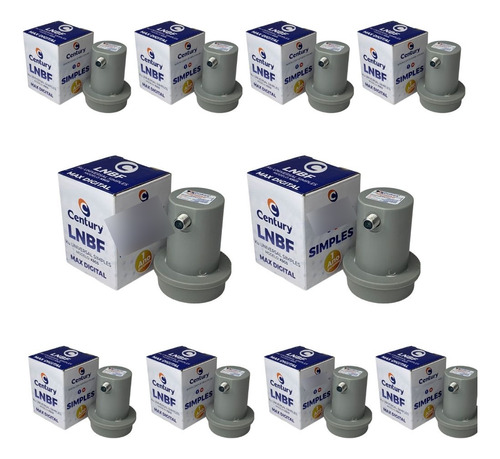 Kit 10 Lnbf Lnb Ku Simples Universal A Max Digital