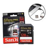 Cartão De Memória 128gb Sandisk Sdxc Extreme Pro + Leitor