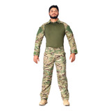 Farda Tática Camisa Multicam Combat Shirt  Calça Masculina 