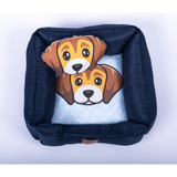 Cama Pet Luxo Personalizada Para Cachorro Femea E Macho 60cm Cor Dog Azul Desenho Com Almofada