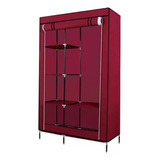 Closet Armario Plegable Tela 2 Puertas Portátil Vino 1.75 M