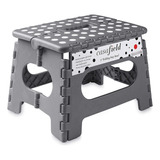 Casafield 9 Folding Step Stool With Handle, Gray - Portable.