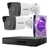 Kit Ip Hikvision Nvr 4ch Poe + 2 Camaras 2mp + 1 Tb Martinez