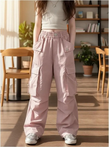 Pantalones Cargo Para Niños, Corte Holgado, Pierna Recta