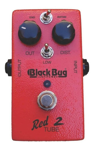 Pedal Red Tube Trt-2 Super Power Distorcion Black Bug Cor Vermelho