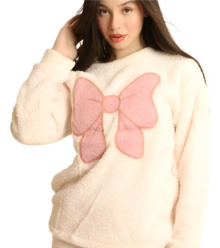 Conjunto De Pijama Calentito Mujer 2pz Moñito