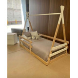 Cama Teppe Montessori Matrimonial. 100% Madera Con Barandal 