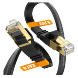 Cable Ethernet Cat8 De 6 Pies-negro-40 Gbps Blindado Y Cable