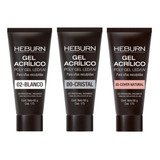 Heburn Kit X3 Gel Acrílico Poly Gel Uñas Esculpidas 60gr 175