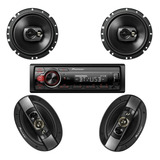 Kit Radio Mvh-s218bt +ts-1790br 6'' +pioneer Ts-6990br 6x9''