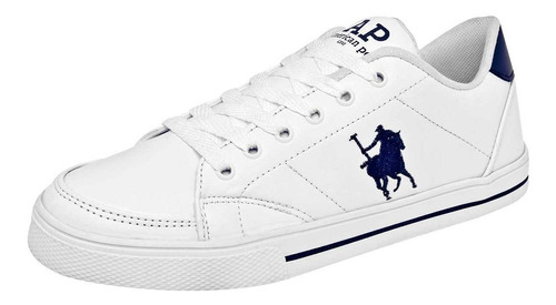 Tenis Urbano American Polo 2377 Color Blanco Para Joven Tx3