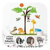 Vinilo Decorativo Pared Infantil Animales Safari Pc01a 100cm