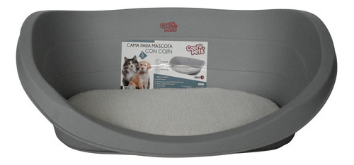 Cama De Mascota Con Cojín Xl Gris 99.5×65.5×30.5 Cm Coolpets