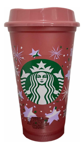 Vaso Starbucks Navidad Rosa Reusable