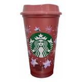 Vaso Starbucks Navidad Rosa Reusable