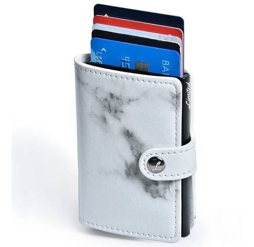 Billetera Mujer Cuero Limited Wallet - Tarjetero Rfid Marmol