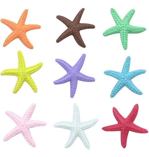 Ygtgz 9pcs Decoración De Acuario Estrella De Mar Coral Ornam